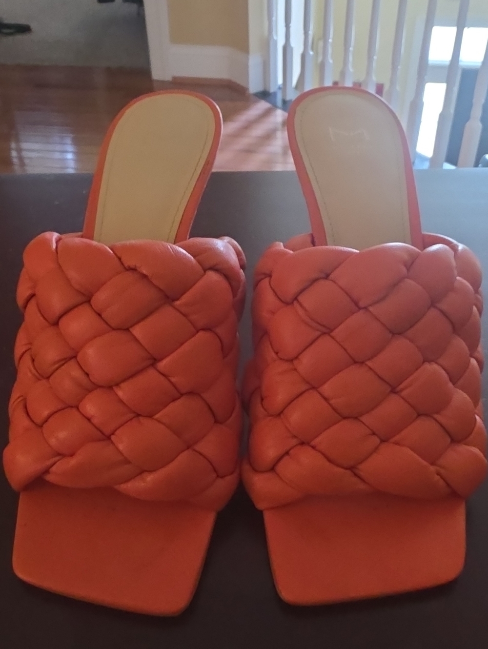 Marc Fisher Braided Slide Mules in Orange